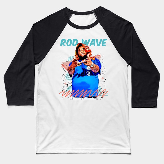 Retro Vintage Rod Wave Fan Art Design Baseball T-Shirt by Nandin Putri